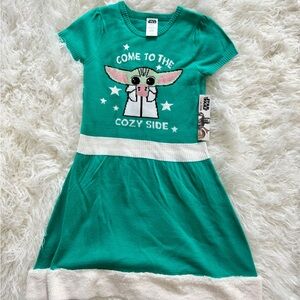 Girls 10-12 Large Star Wars Mandalorian Baby Yoda dress New